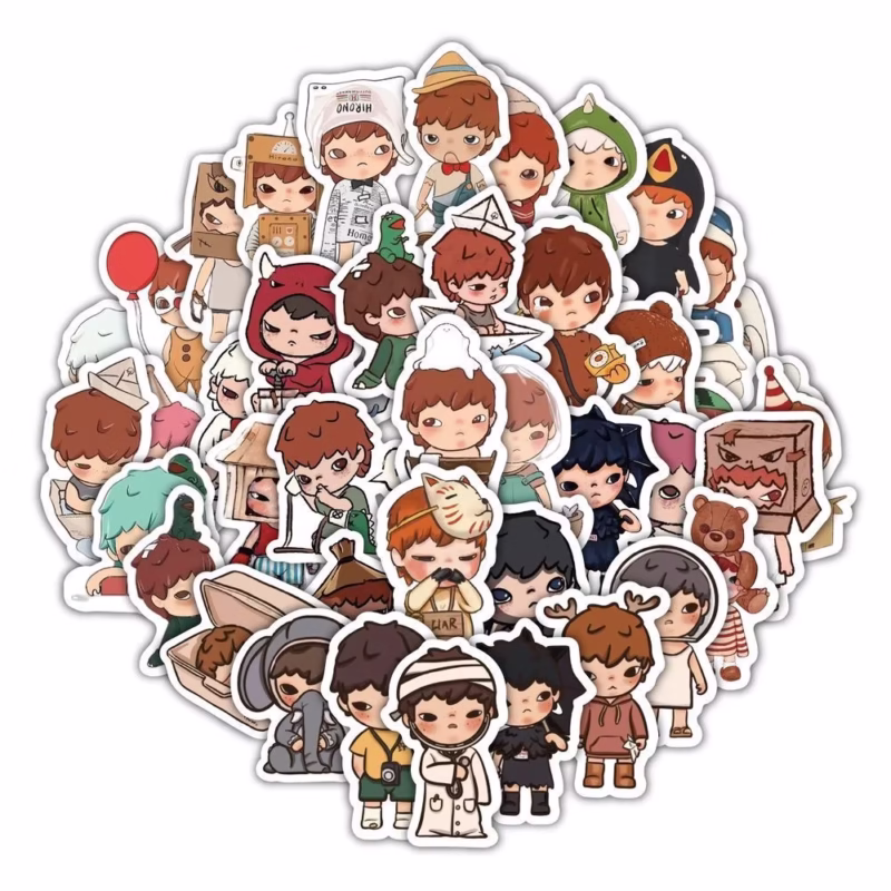60 pieces of Hirono cartoon stickers Adorable do-it-yourself stickers Scrapbooking Cell Phone Bag  Water-resistant decals - Image 3