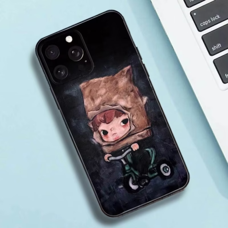 Adorable Mini Soft Black Cover for H-Hironos Phone Case for iPhone 16e,16,15,14,13,12,11,Pro,X,XS,Max,XR,Plus - Image 4