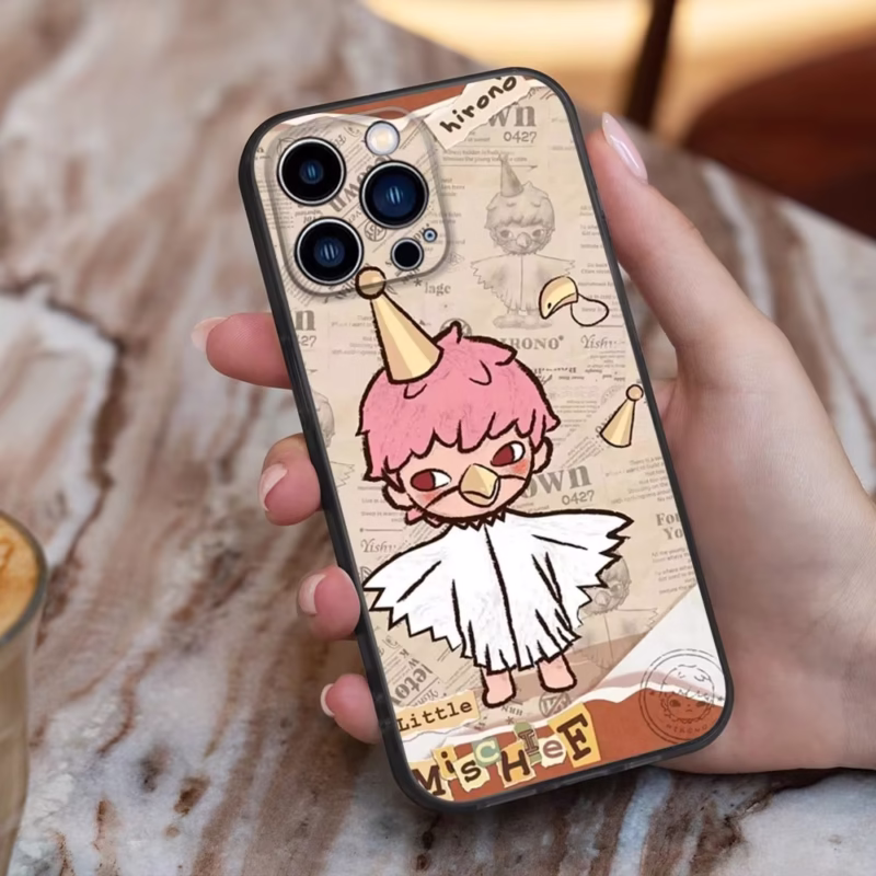 For iPhone 16, 15, 14, 13, 12, 11, Pro, X, XS, Max, XR, Plus, and Mini Soft Silicone Black Shockproof TPU, the H-Hirono P-POP M-MART phone case - Image 4