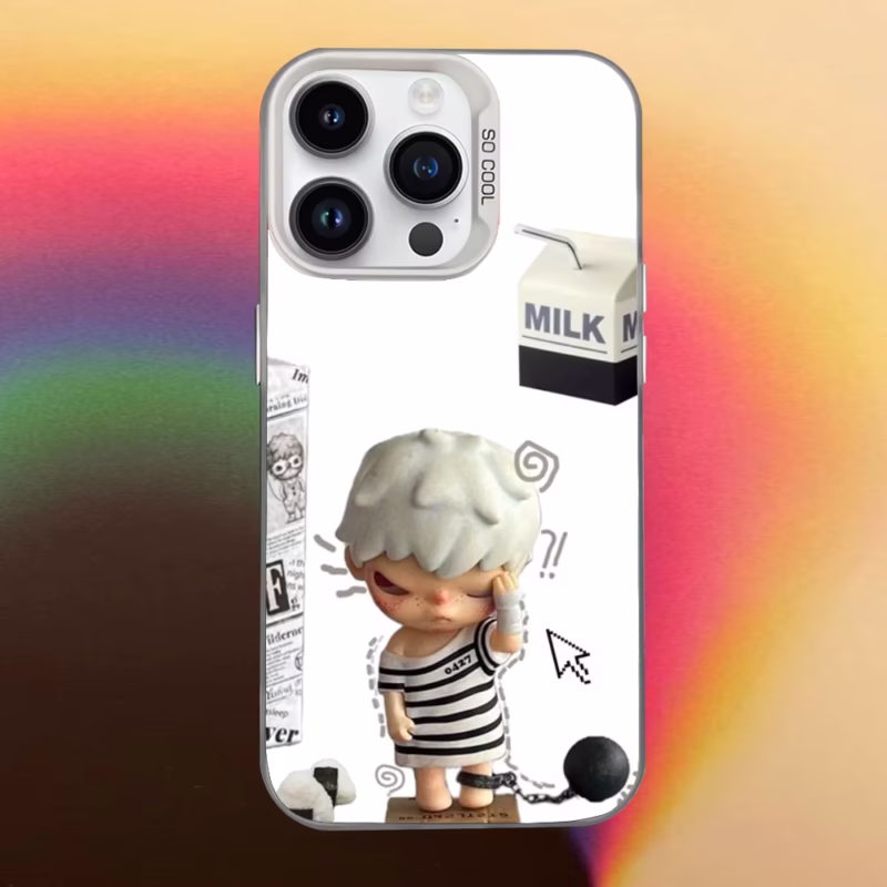 Hirono Adorable White Matte Hard Phone Case for iPhone 16, 15, 14, 13, 12, 11, 8, 7, Pro, Max, Plus, Mini, XS, and SE - Image 4