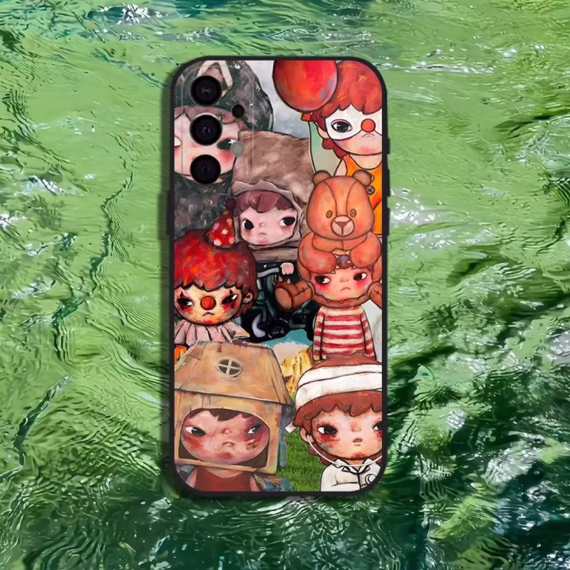 H-Hirono P-POP M-MARTs Samsung S25, S24, S21, S22, S23, S30, Ultra, S20, Plus, Fe, Lite, Note, 10, 9, and 5G Black Cover Phone Case - Image 2