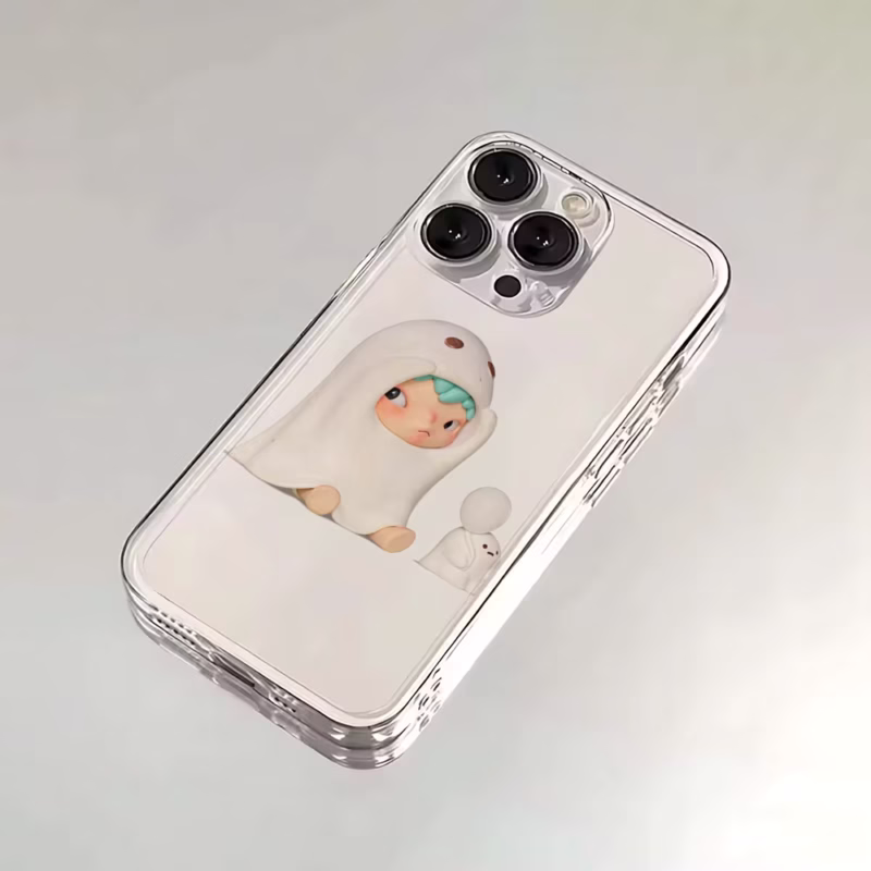 Hirono Mini Transparent Silicone Soft Phone Case for iPhone 16, 15, 14, 13, 12, 11, Plus, Pro, Max, XR, XS, X, 7, 8, SE - Image 5