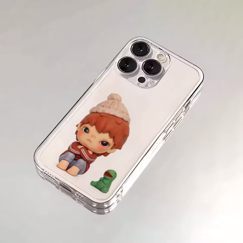Hirono Mini Transparent Silicone Soft Phone Case for iPhone 16, 15, 14, 13, 12, 11, Plus, Pro, Max, XR, XS, X, 7, 8, SE - Image 3
