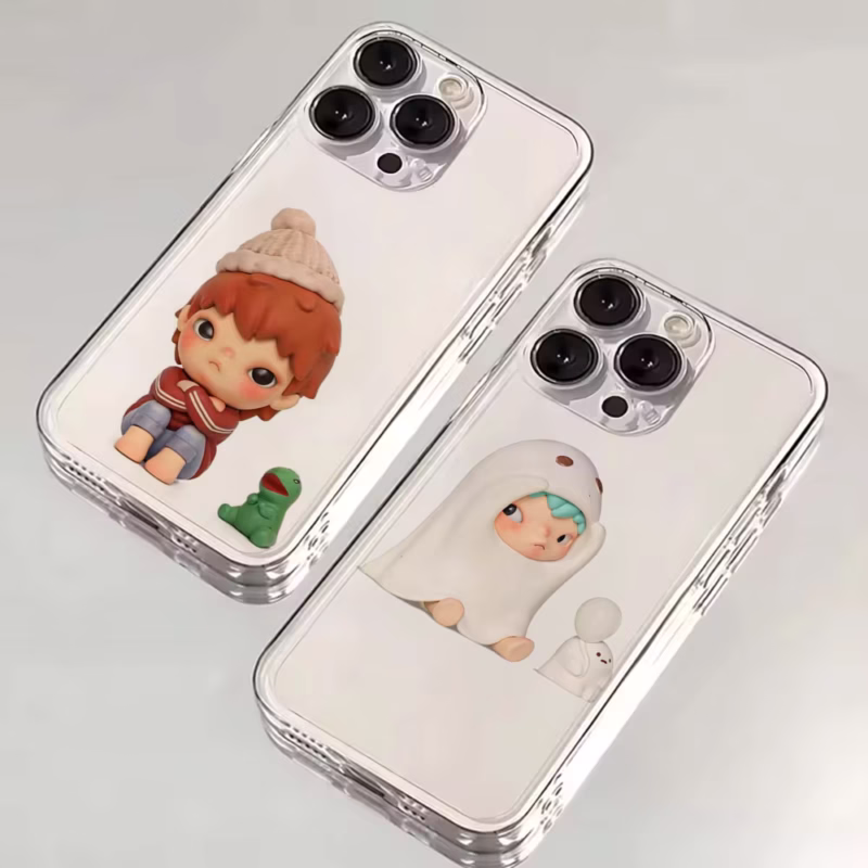 Hirono Mini Transparent Silicone Soft Phone Case for iPhone 16, 15, 14, 13, 12, 11, Plus, Pro, Max, XR, XS, X, 7, 8, SE - Image 2