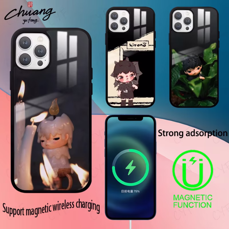 Adorable H-Hirono Phone Cover for Models 11–13–14–15–16 Pro Max mini Plus with powerful magnetic attraction