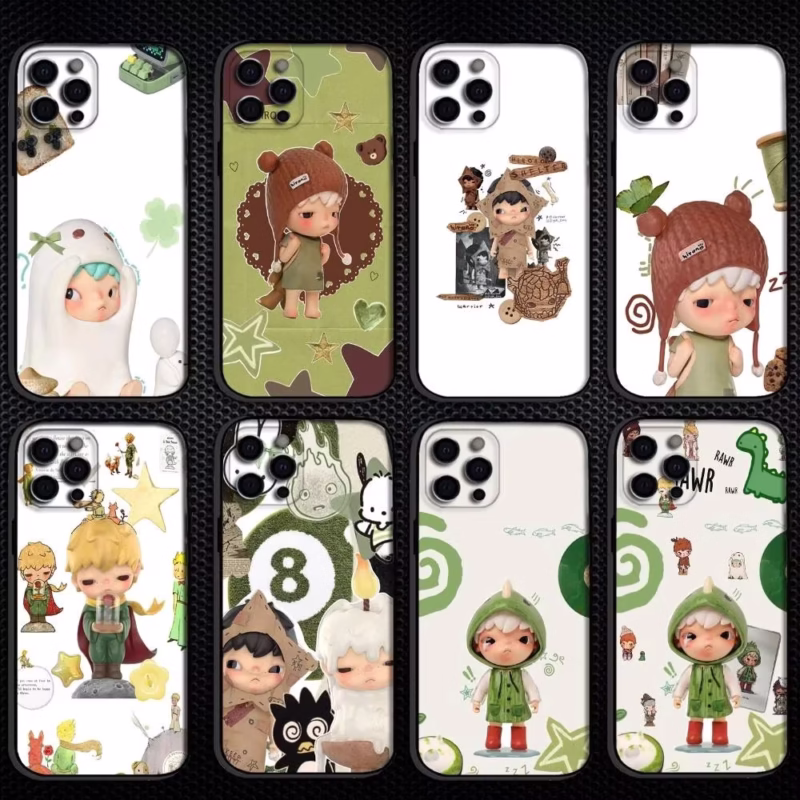 hirono Phone Case For iPhone 16,15,14,13,12,11 Plus,Pro Max, Soft Silicone Black Cover