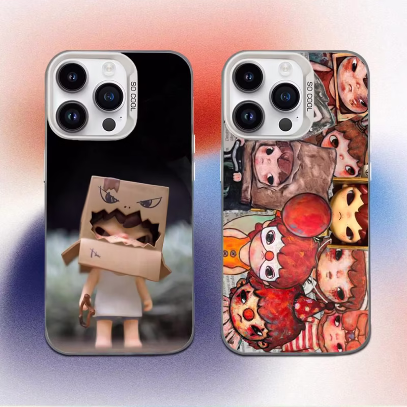 Adorable Young Boy H-Hirono White Candy Matte Shockproof Cover for iPhone 16, 15, 14, 13, 12, 11, Mini, Pro, E, and Max