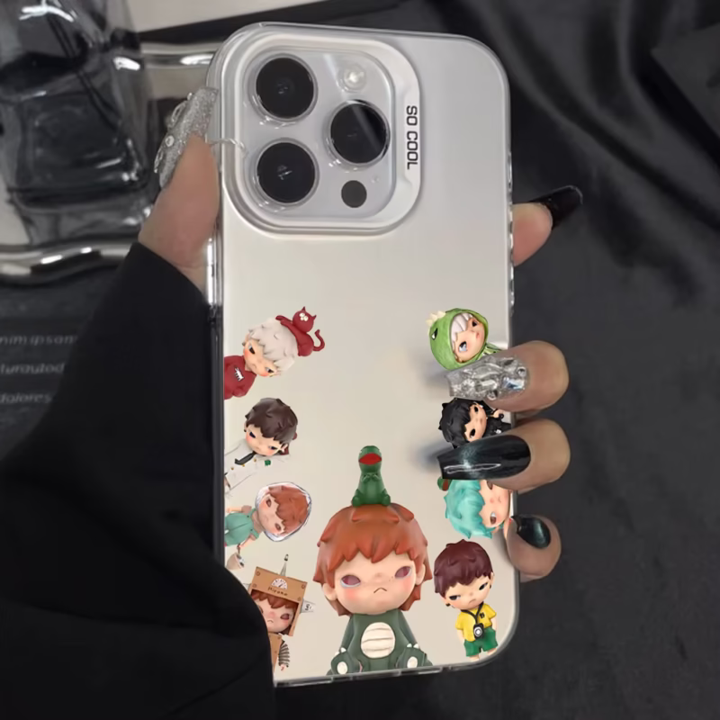 Adorable H-Hironos Protective Gray Silver Matte Hard Bumper Phone Case for iPhone 16, 15, 14, 13, 12, 11, Pro, Max, Plus, Mini, XS, and SE