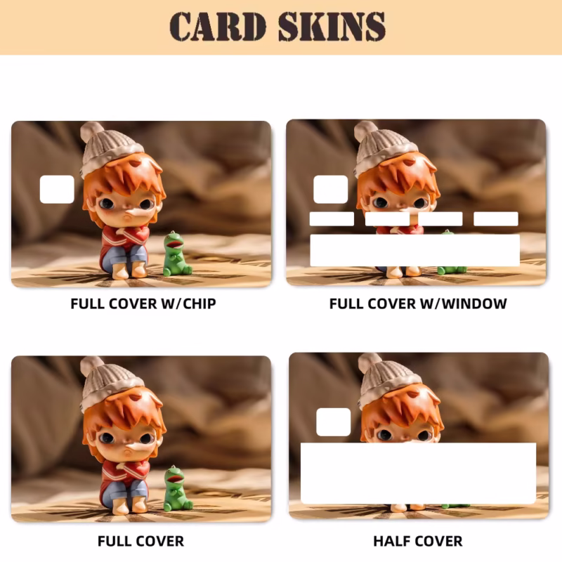 Four pieces of PVC card skin stickers for bank card, bus, and metro card cases that can be used as a decorative gift - Image 4