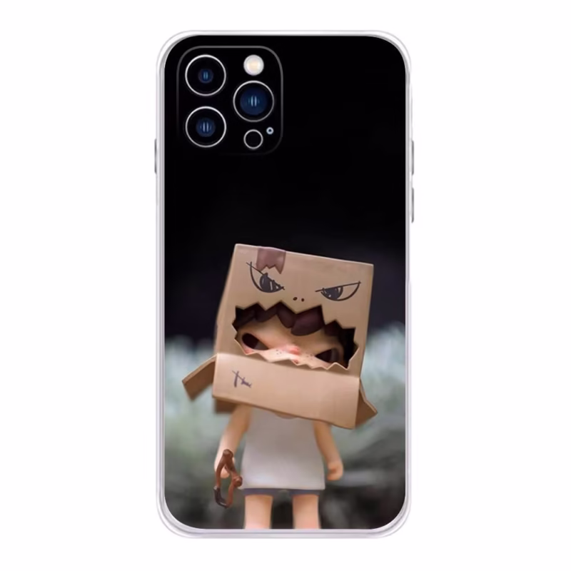 Adorable Little Boy H-Hirono Mini Transparent Soft Cover for iPhone 16, 15, 14, 13, 12, 11, Plus, Pro, Max, XR, XS, Plus, E - Image 2