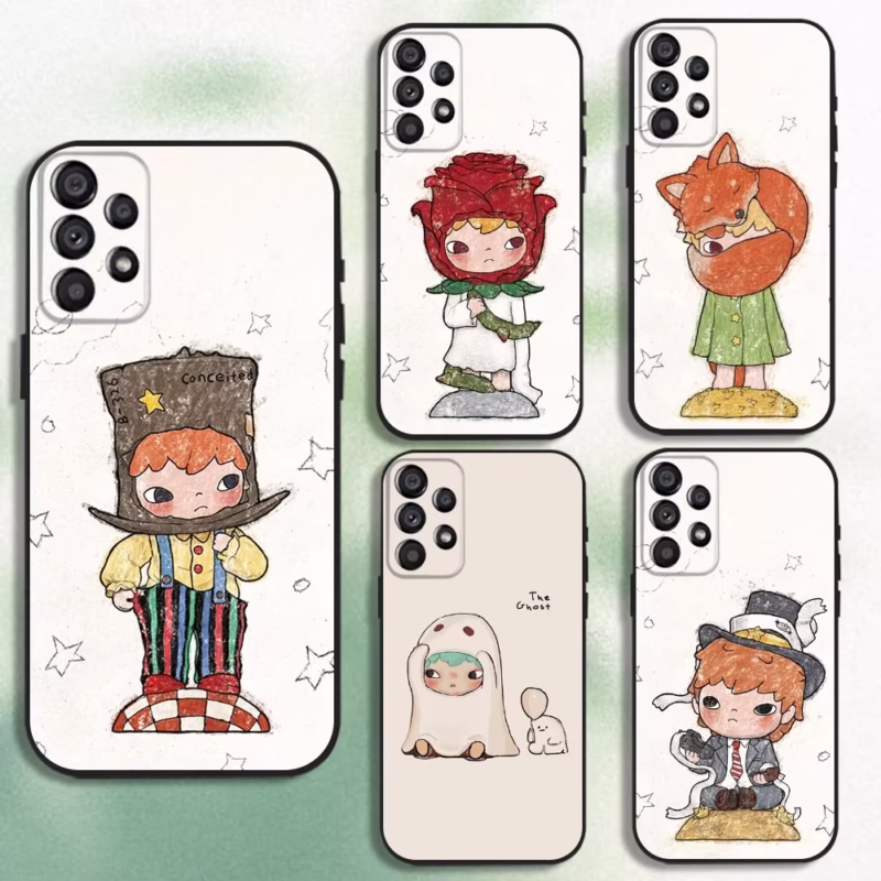 Adorable H-Hirono Boy Soft Black Phone Case for Samsung Galaxy A20, A21s, A22, A31, A32, A52, A53, A72, 73, and A80