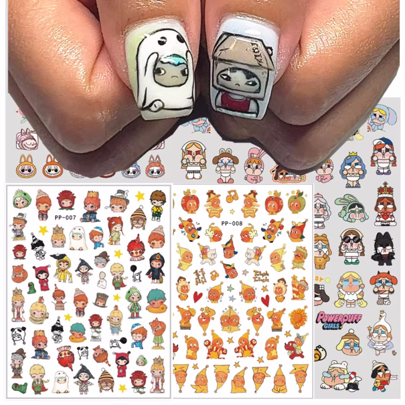 pp-007 DIY Nail Tool Decorations: Nontan Hirono Jujutsu Kaisen 3D Nail Art Stickers Decal Slider Template