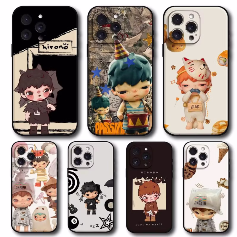 Adorable Black Shell Cover Case for iPhone 16-15-11-13-14 Pro Max 7-8 Plus X XR XS Max 12mini